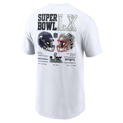 Nike New England Patriots vs. Seattle Seahawks Super Bowl LX Dueling T-Shirt White