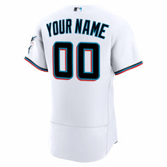 Miami Marlins Nike Home Authentic Custom Jersey - White - Nike Discount