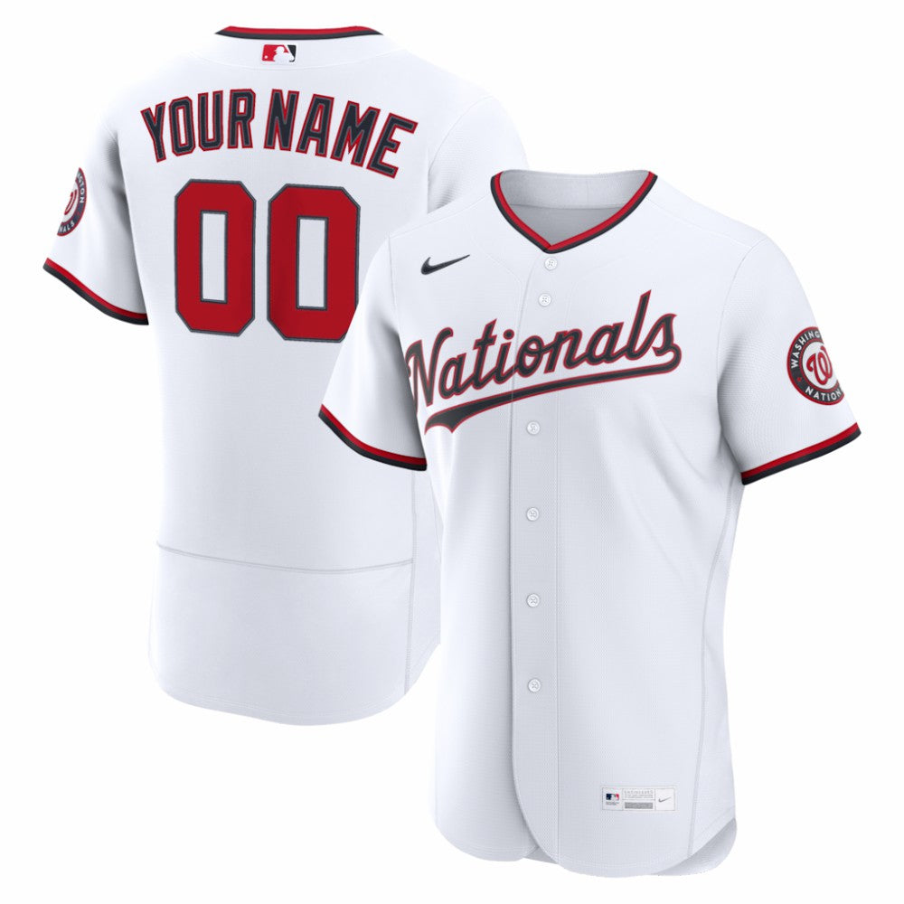 Washington Nationals Nike Home Authentic Custom Jersey - White - Nike on Sale
