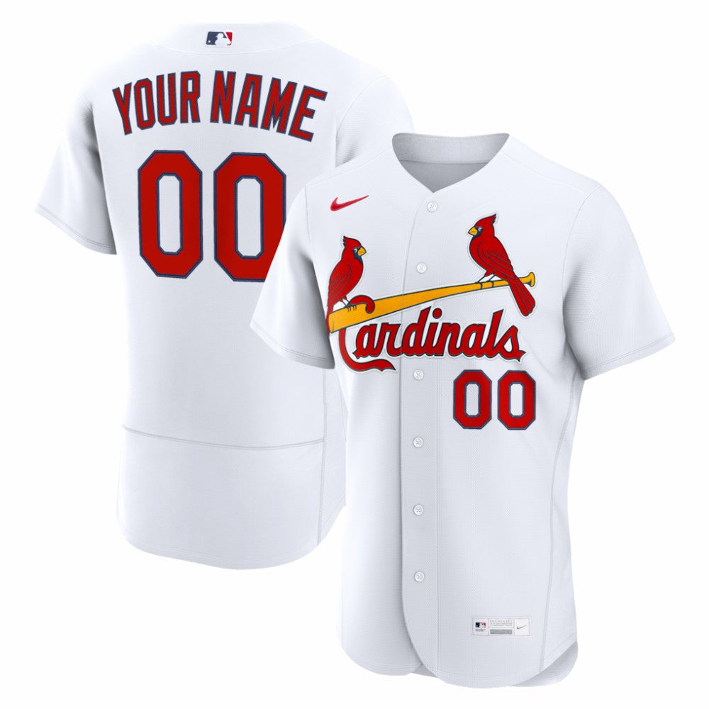 St. Louis Cardinals Nike Home Authentic Custom Jersey - White - Nike Discount