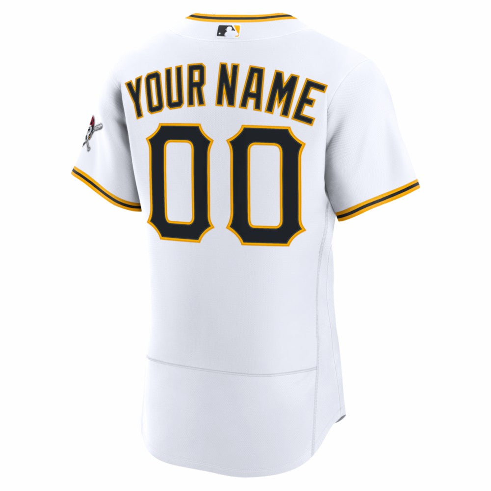 Pittsburgh Pirates Nike Home Authentic Custom Jersey - White - Nike on Sale