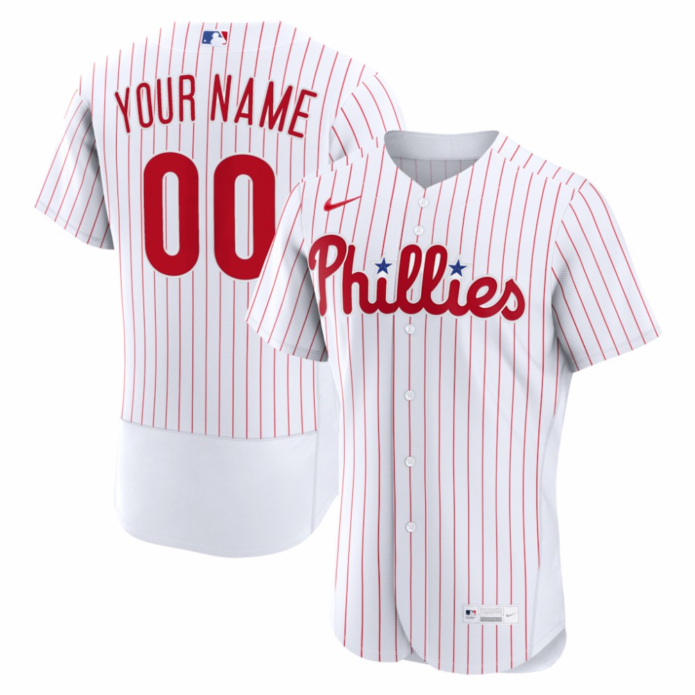 Philadelphia Phillies Nike Home Authentic Custom Jersey - White - Nike Sale