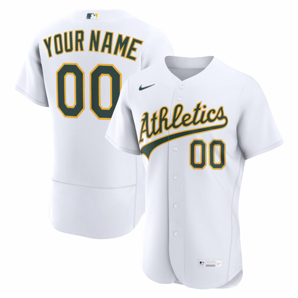 Athletics Nike Home Authentic Custom Jersey - White - Nike Sale
