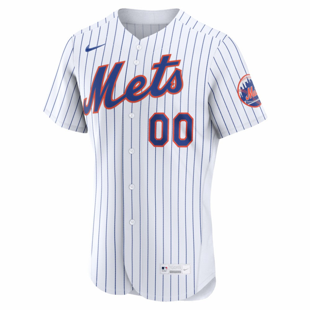 New York Mets Nike Home Authentic Custom Jersey - White - Nike Discount