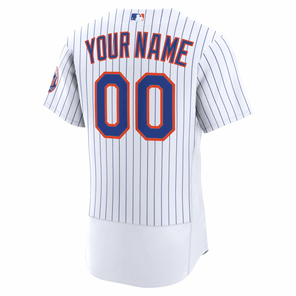 New York Mets Nike Home Authentic Custom Jersey - White - Nike Discount