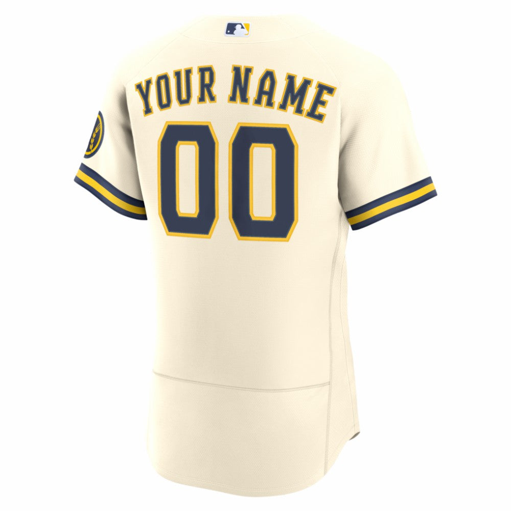 Milwaukee Brewers Nike Home Authentic Custom Jersey - Cream - Nike Lifestyle