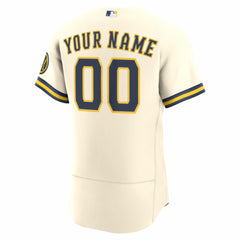Milwaukee Brewers Nike Home Authentic Custom Jersey - Cream - Nike Lifestyle