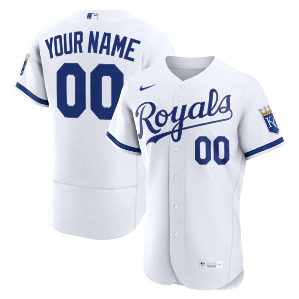 Kansas City Royals Nike Home Authentic Custom Jersey - White - Nike Online
