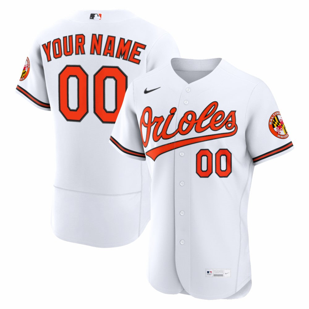 Baltimore Orioles Nike Home Authentic Custom Jersey - White - Nike Sale