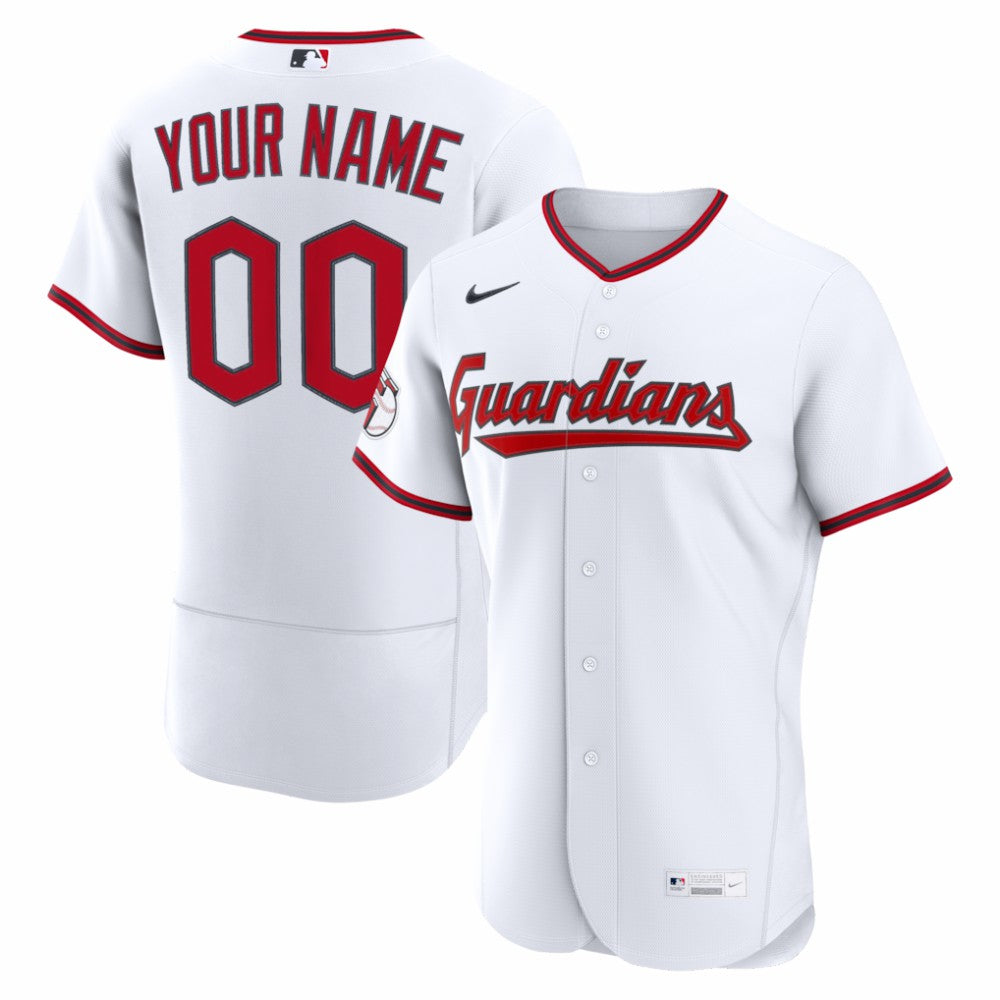 Cleveland Guardians Nike Home Authentic Custom Jersey - White - Nike Lifestyle