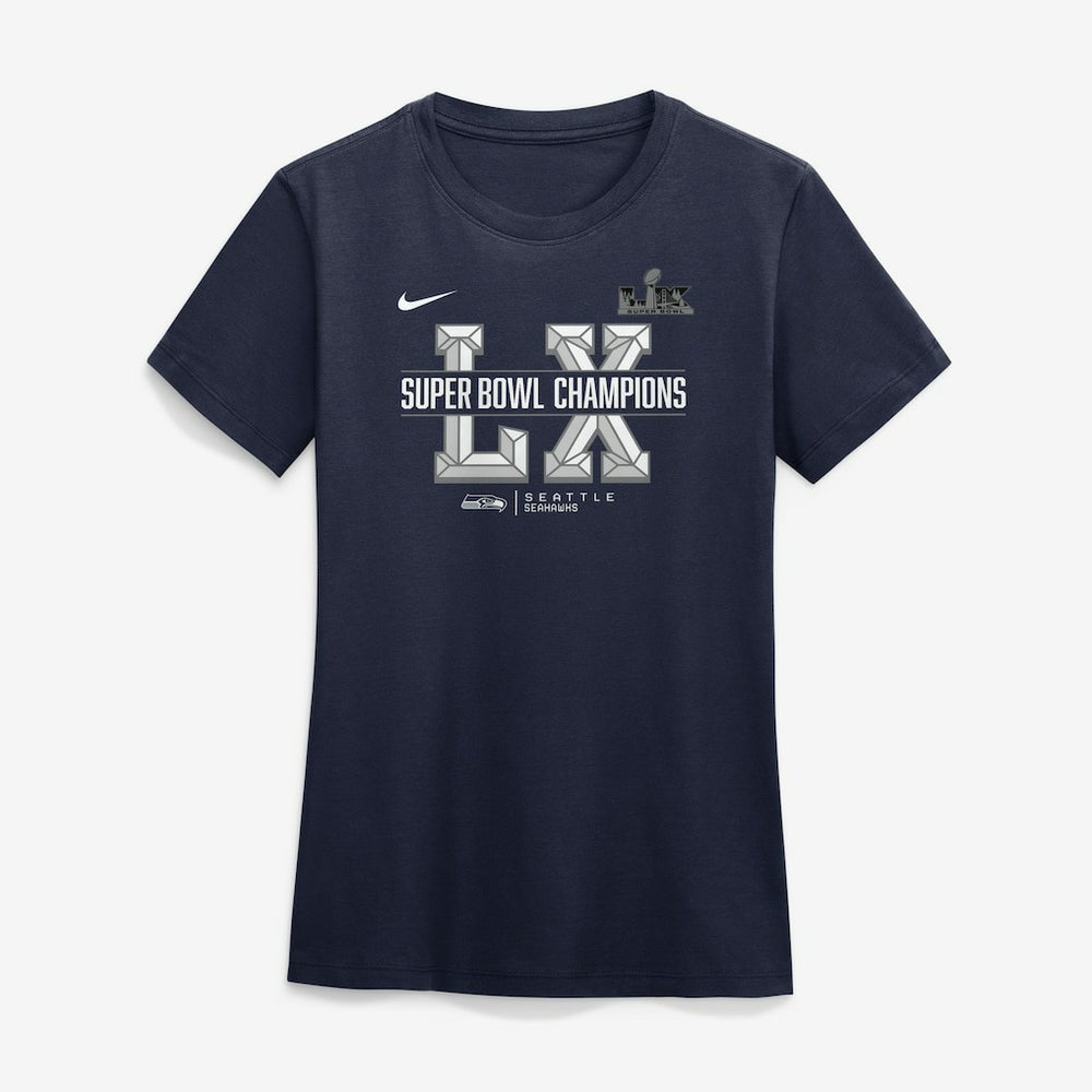Nike Seattle Seahawks Women's Super Bowl LX Champions Sacrifice T-Shirt College Navy