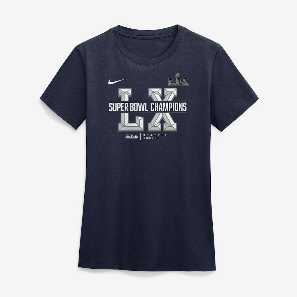 Nike Seattle Seahawks Women's Super Bowl LX Champions Sacrifice T-Shirt College Navy