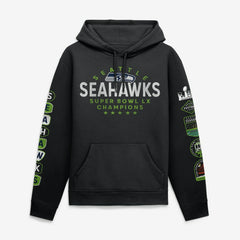 Fanatics Seattle Seahawks Super Bowl LX Champions Banner Year Hoodie Black