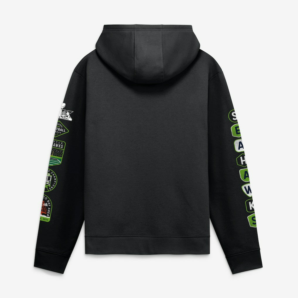 Fanatics Seattle Seahawks Super Bowl LX Champions Banner Year Hoodie Black