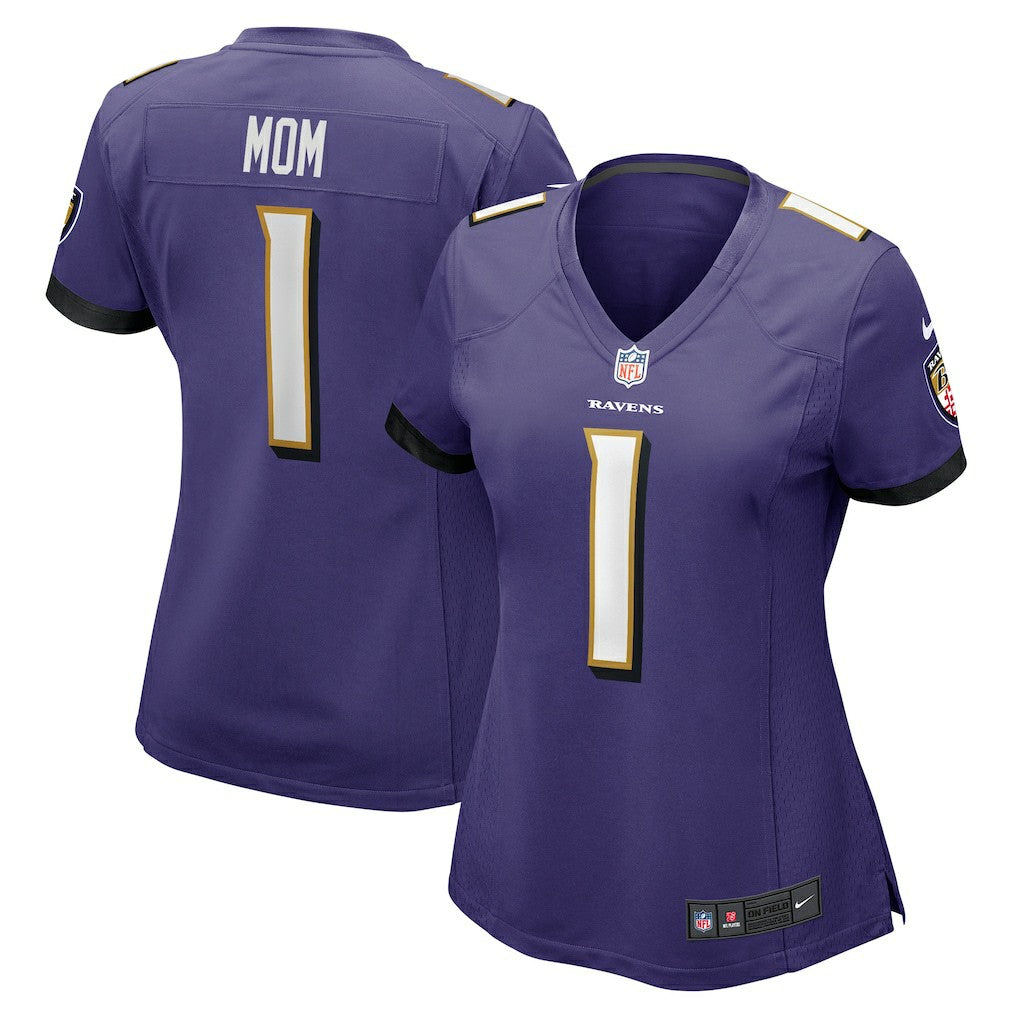 Nike Number 1 Mom Baltimore Ravens Women's Game Jersey Purple
