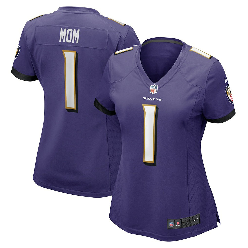 Nike Number 1 Mom Baltimore Ravens Women's Game Jersey Purple