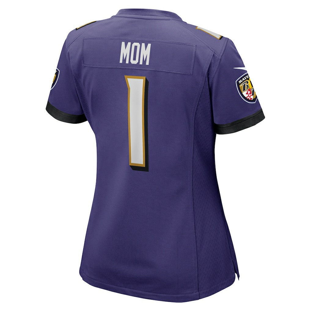 Nike Number 1 Mom Baltimore Ravens Women's Game Jersey Purple