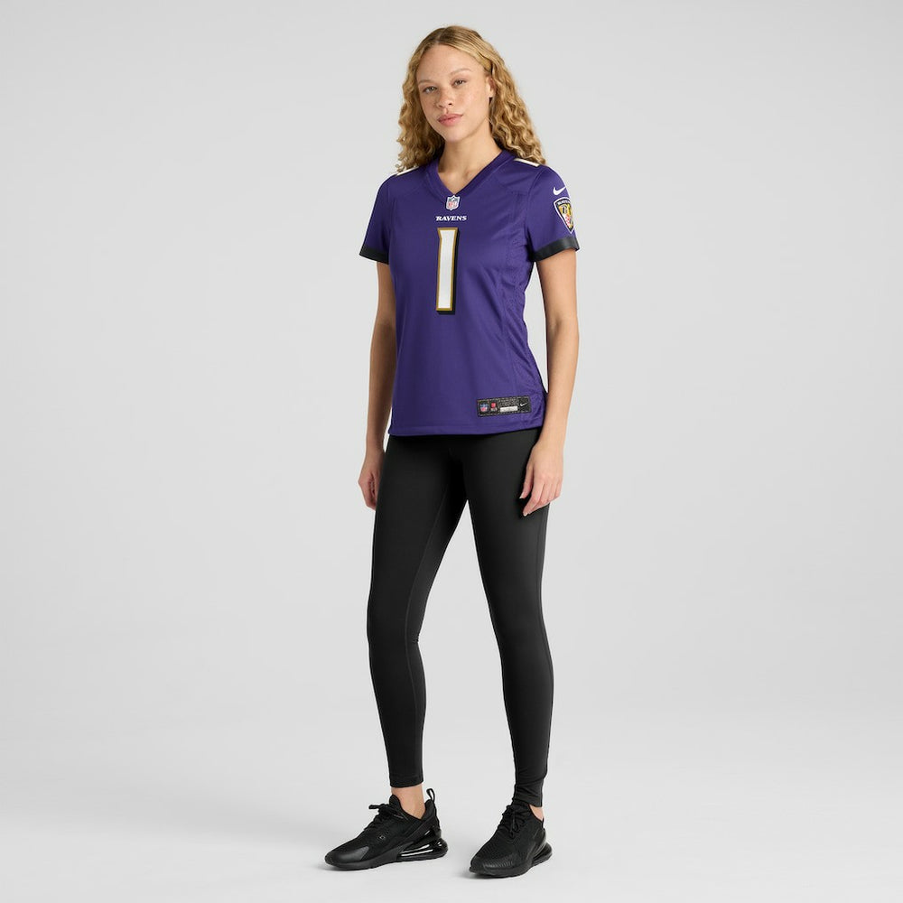 Nike Number 1 Mom Baltimore Ravens Women's Game Jersey Purple