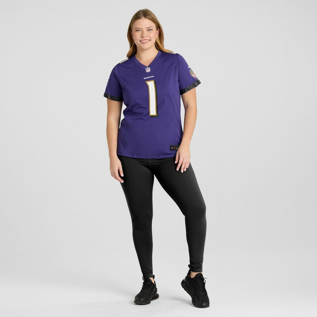 Nike Number 1 Mom Baltimore Ravens Women's Game Jersey Purple