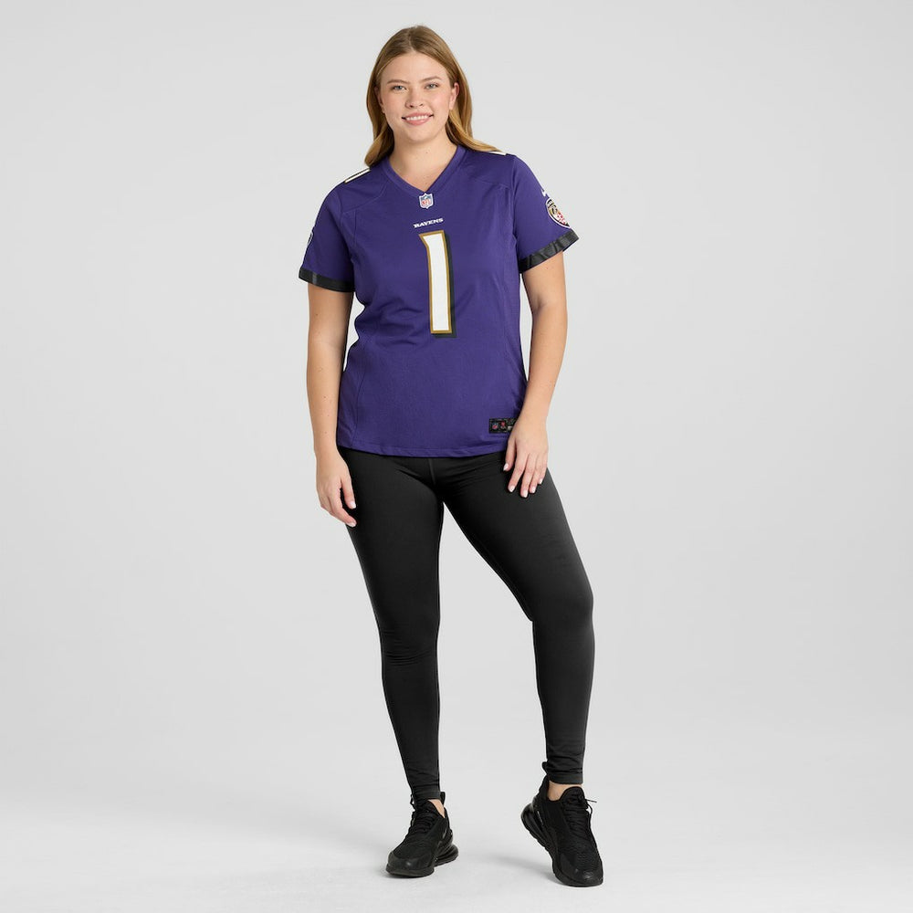 Nike Number 1 Mom Baltimore Ravens Women's Game Jersey Purple
