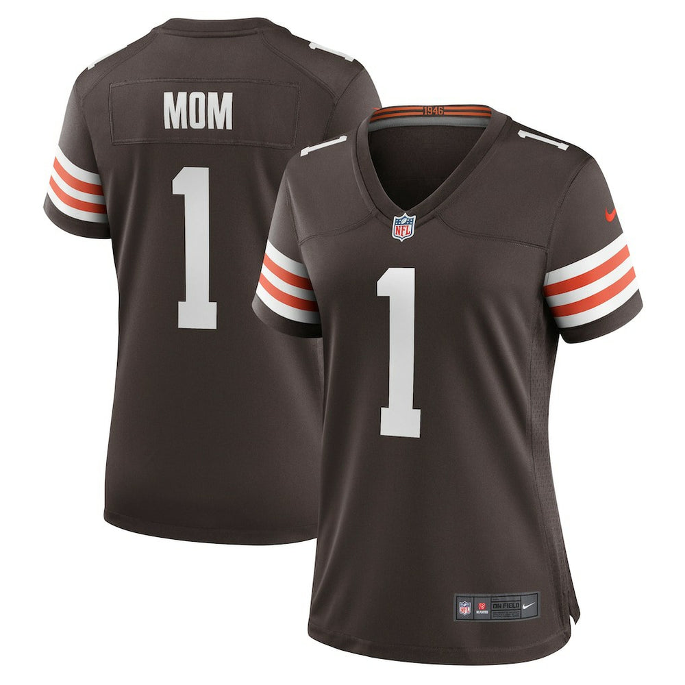 Nike Number 1 Mom Cleveland Browns Women's Game Jersey Brown