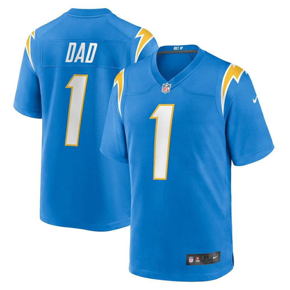 Nike Number 1 Dad Los Angeles Chargers Game Jersey Powder Blue