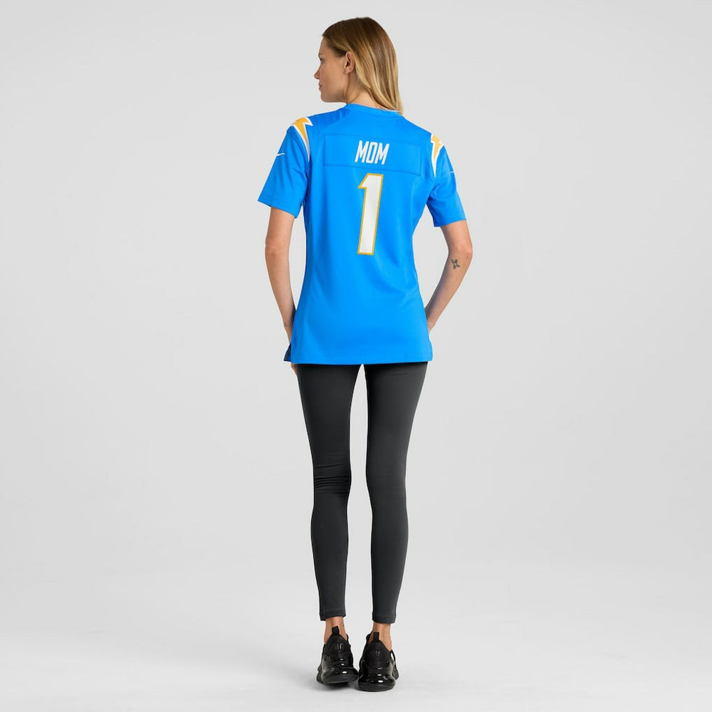 Nike Number 1 Mom Los Angeles Chargers Women's Game Jersey Powder Blue