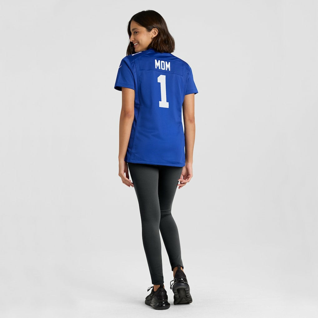 Nike Number 1 Mom New York Giants Women's Game Jersey Royal