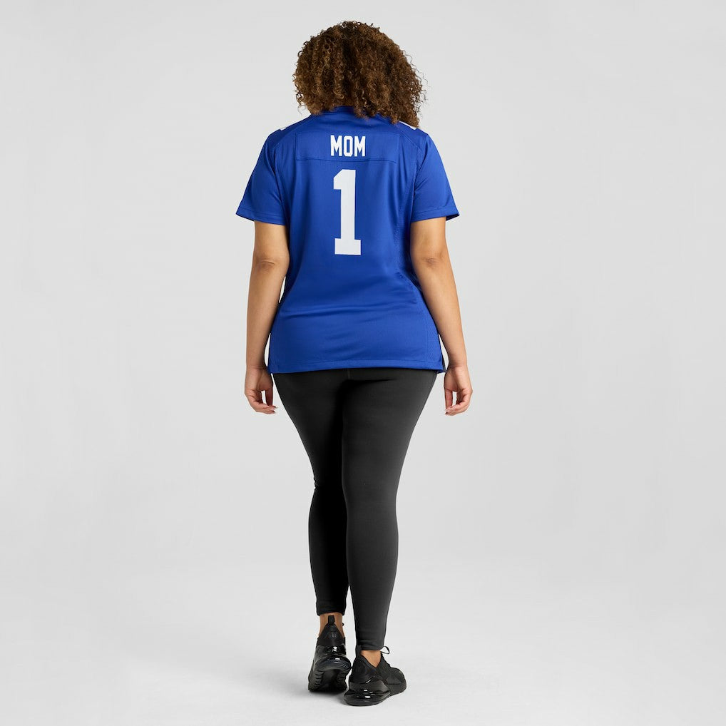 Nike Number 1 Mom New York Giants Women's Game Jersey Royal