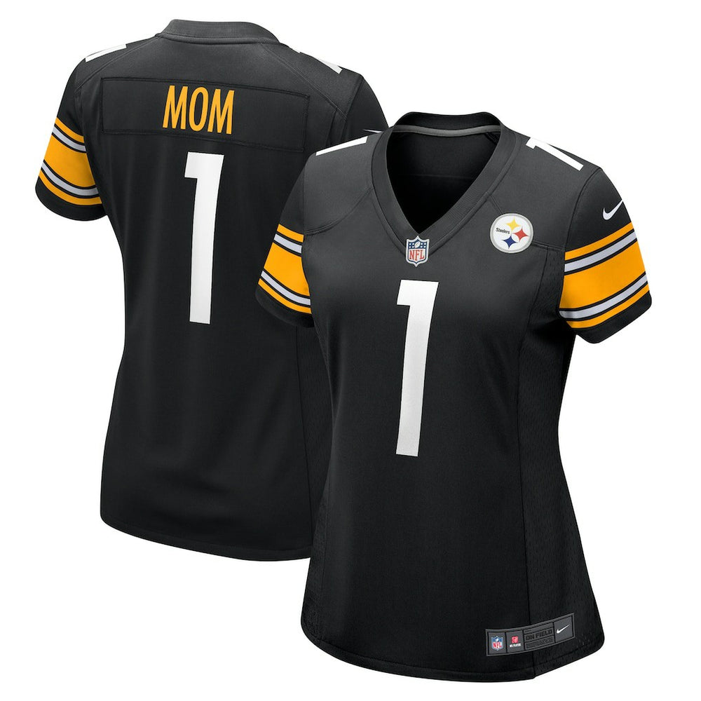 Nike Number 1 Mom Pittsburgh Steelers Women's Game Jersey Black