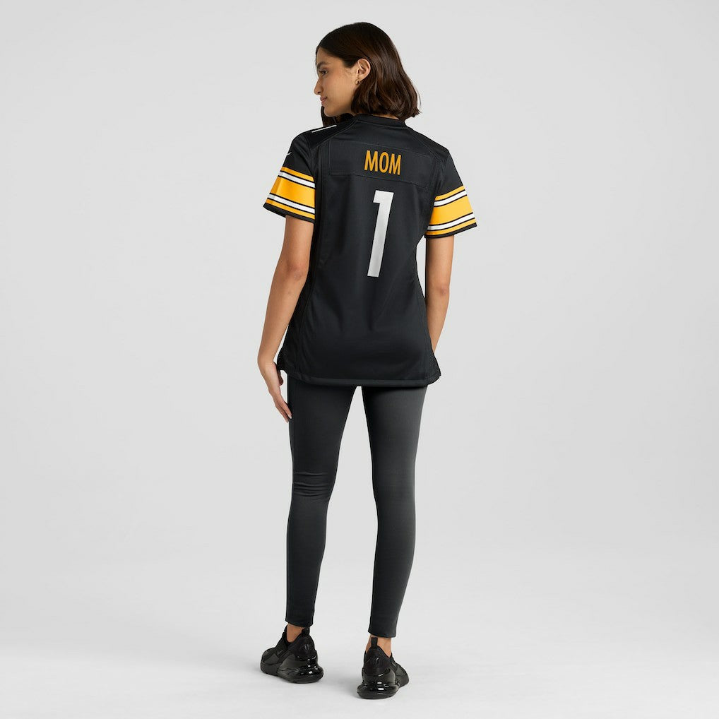 Nike Number 1 Mom Pittsburgh Steelers Women's Game Jersey Black