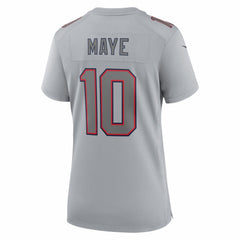 Nike Drake Maye New England Patriots Women's Super Bowl LX Patch Atmosphere Fashion Game Jersey Silver