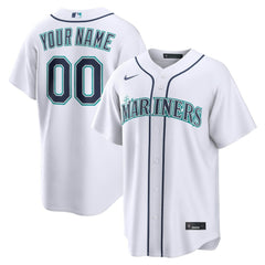 Seattle Mariners Nike Home Replica Custom Jersey - White - Nike Lifestyle