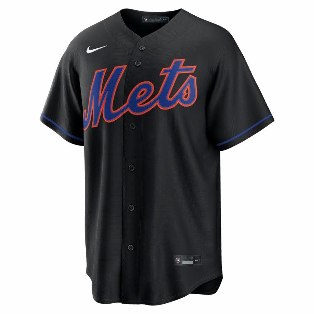 New York Mets Nike Alternate Replica Custom Jersey - Black - Nike Lifestyle