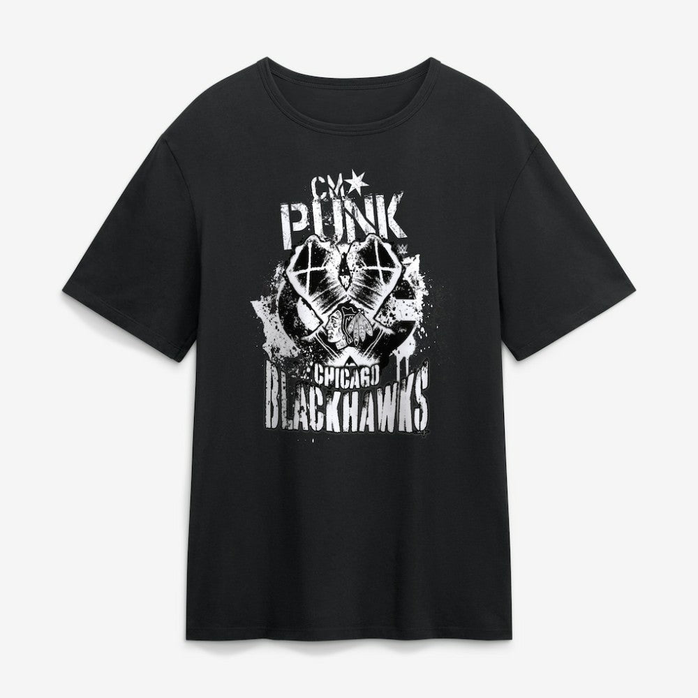 CM Punk x Chicago Blackhawks Fanatics T-Shirt - Black - NHL 2001927312