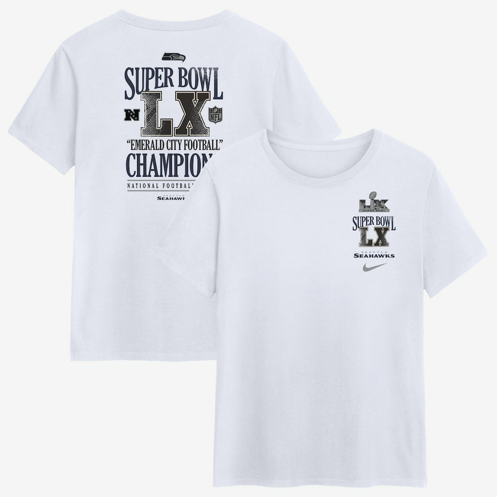 Nike Seattle Seahawks Women's Super Bowl LX Champions Long Ball T-Shirt White