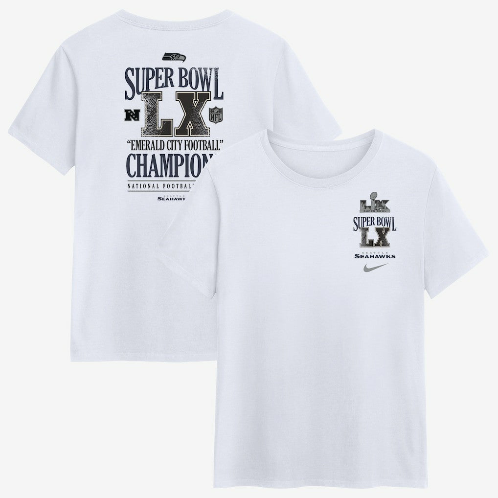 Nike Seattle Seahawks Women's Super Bowl LX Champions Long Ball T-Shirt White