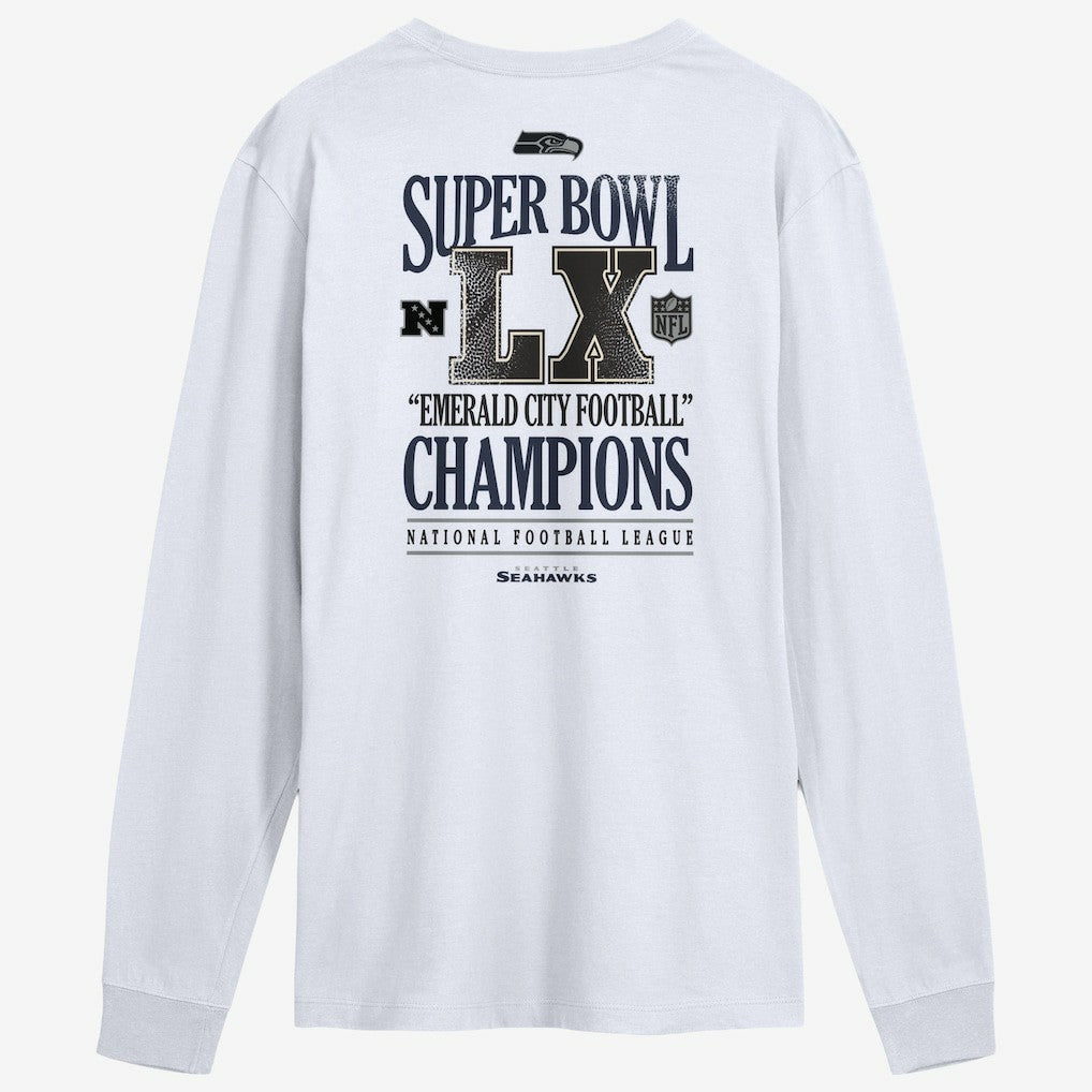 Nike Seattle Seahawks Super Bowl LX Champions Long Ball Long Sleeve T-Shirt White