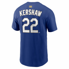 Clayton Kershaw Los Angeles Dodgers Nike 2026 Gold Collection Name & Number T-Shirt - Royal - Nike Sale
