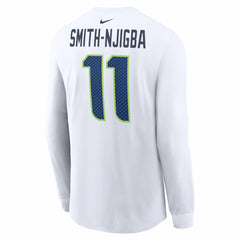Nike Jaxon Smith-Njigba Seattle Seahawks Super Bowl LX Champions Patch Name & Number Long Sleeve T-Shirt White