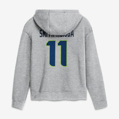 Nike Jaxon Smith-Njigba Seattle Seahawks Women's Super Bowl LX Champions Patch Name & Number Hoodie Heather Gray