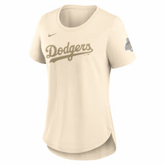 Los Angeles Dodgers Nike Women's 2026 Gold Collection Tri-Blend Wordmark T-Shirt - Natural - Nike Lifestyle