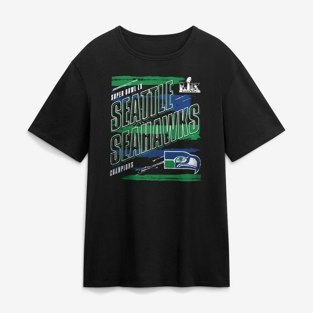 Fanatics Seattle Seahawks Super Bowl LX Champions Classic Stripes Legacy T-Shirt Black