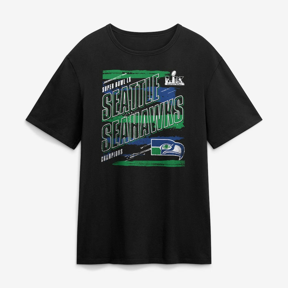 Fanatics Seattle Seahawks Super Bowl LX Champions Classic Stripes Legacy T-Shirt Black