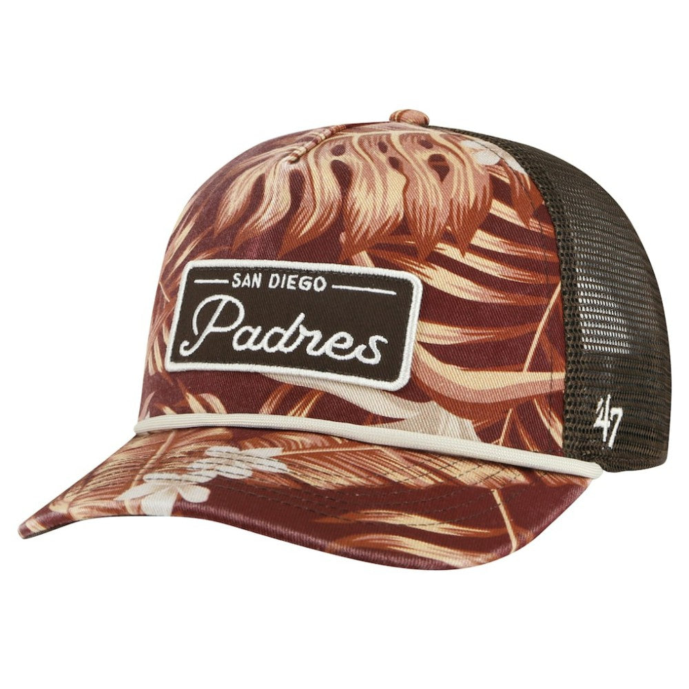 San Diego Padres '47 Tropicalia Trucker Hitch Adjustable Hat - Brown - 47 brand on Sale