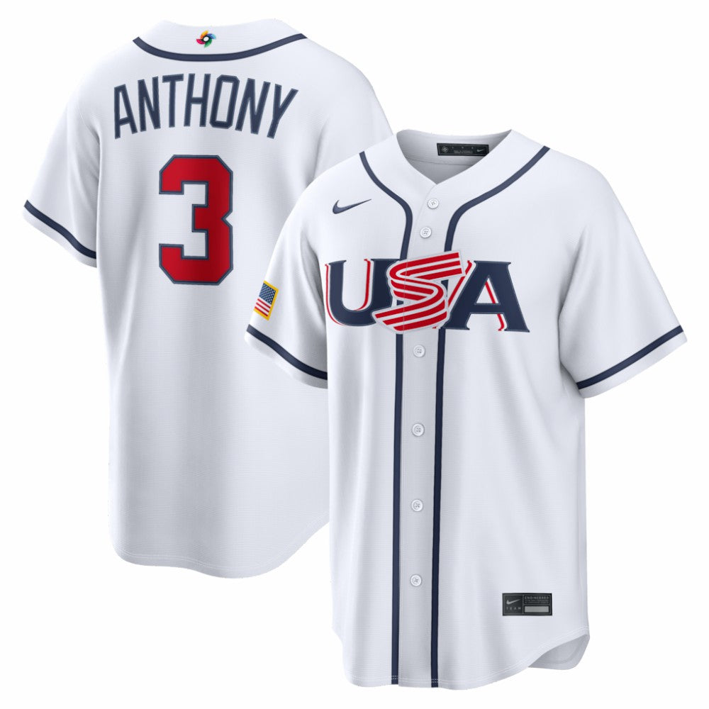 Roman Anthony USA Baseball Nike 2026 World Baseball Classic Home Stadium Jersey - White - Nike Sale