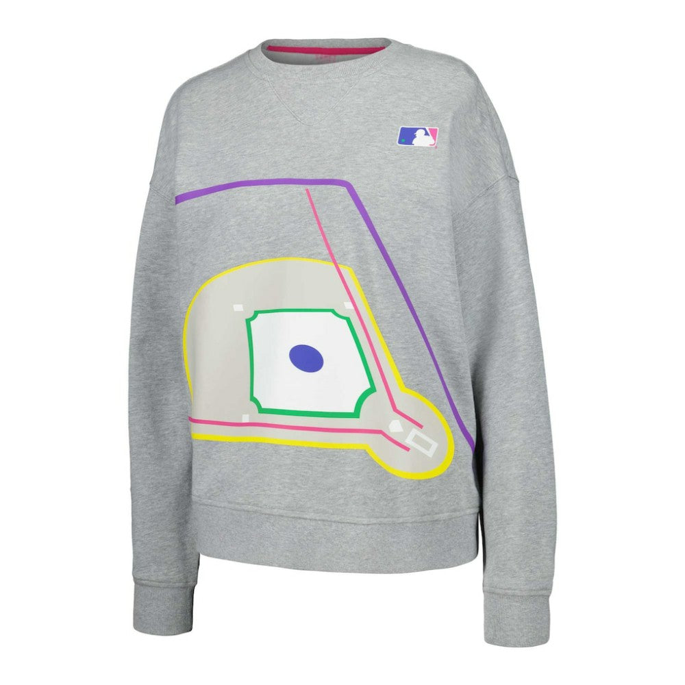 Terez MLB Women's Baseball Field Pullover Sweatshirt - Gray - MLB Sale
