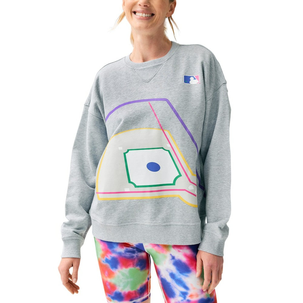 Terez MLB Women's Baseball Field Pullover Sweatshirt - Gray - MLB Sale