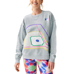 Terez MLB Women's Baseball Field Pullover Sweatshirt - Gray - MLB Sale