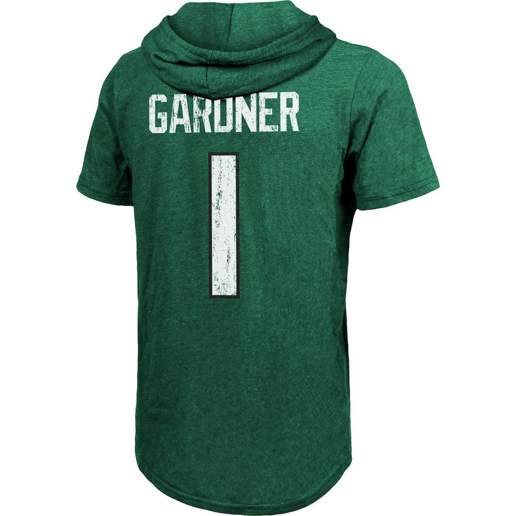 Ahmad Sauce Gardner New York Jets Majestic Threads Player Name & Number Tri-Blend Hoodie T-Shirt Heather Green